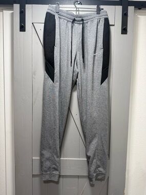 Nike Dri Fit Gray Sweatpants with Black Panel Accents
